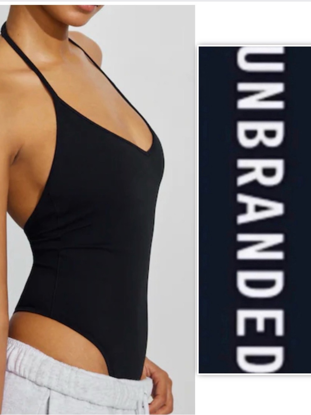 UNBRANDED Black Active T-Back Bodysuit